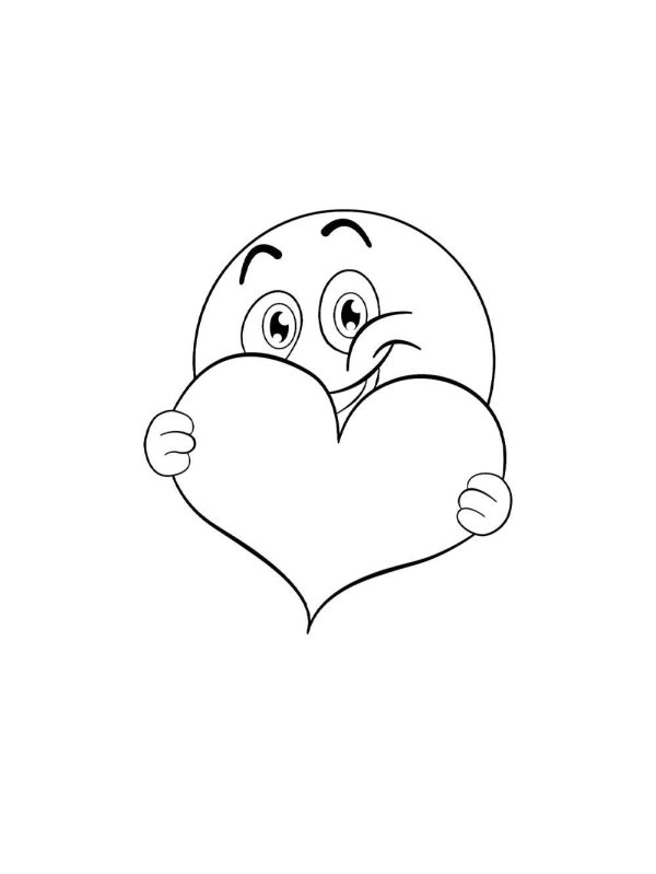 милые рисунки раскраски сердца