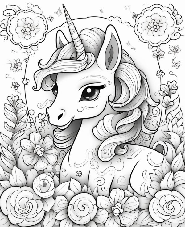 раскраска единорожка