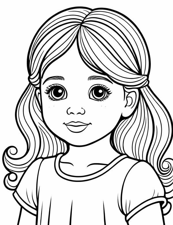 девочка разукрашка