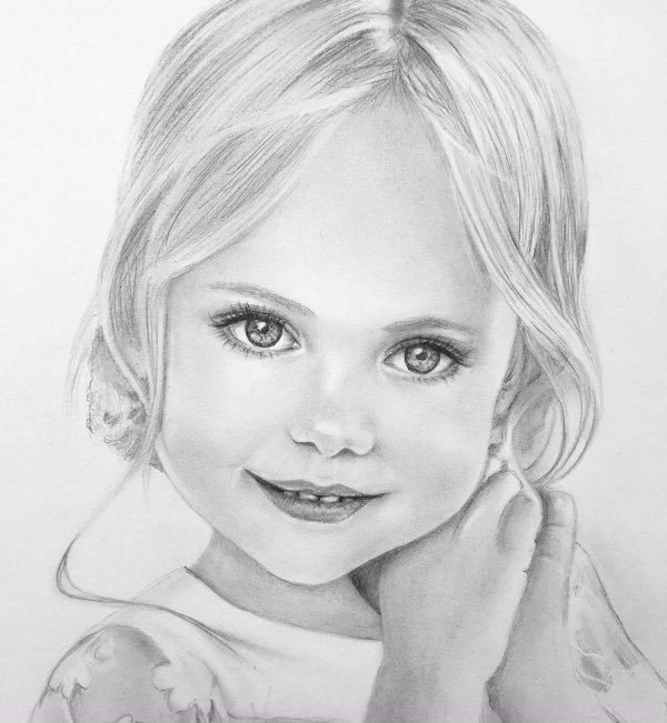 портрет ребенка карандашом