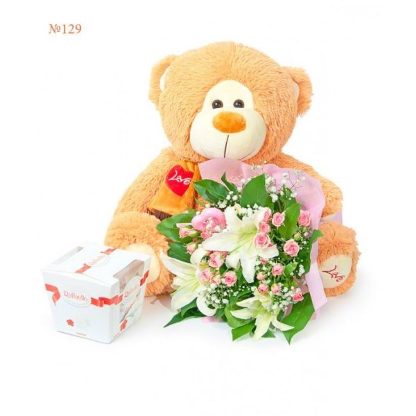 букет с мишками