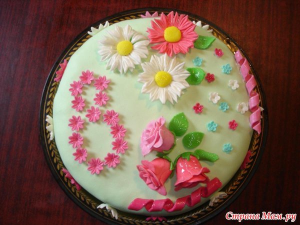 украшение торта к 8 марта