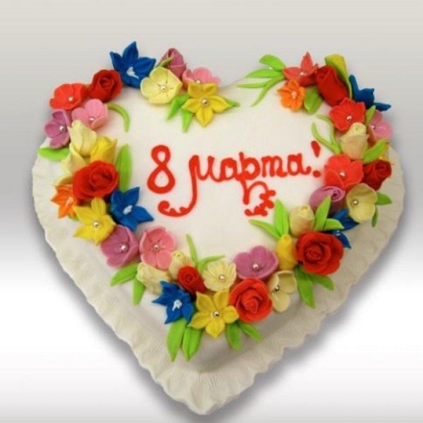 украшение торта к 8 марта