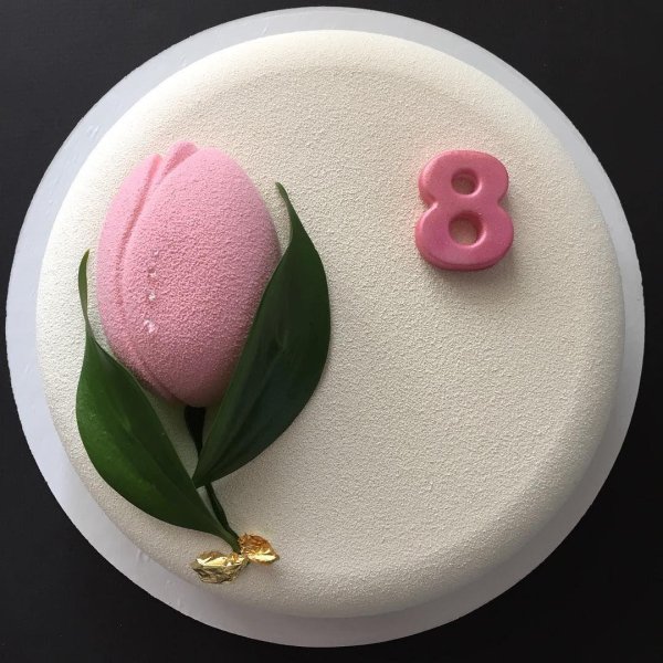 оформление торта на 8 марта