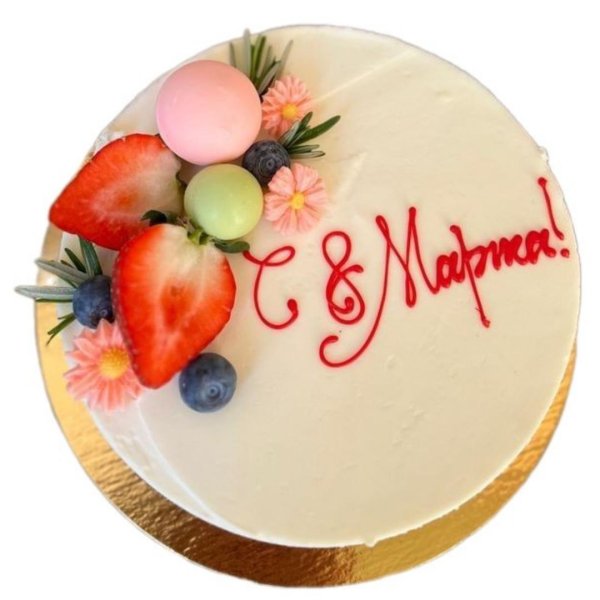 оформление торта к 8 марта