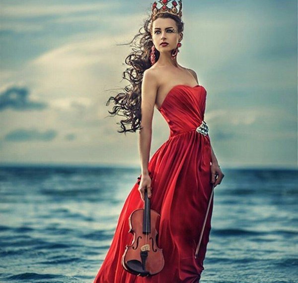 фотосессия в красном платье