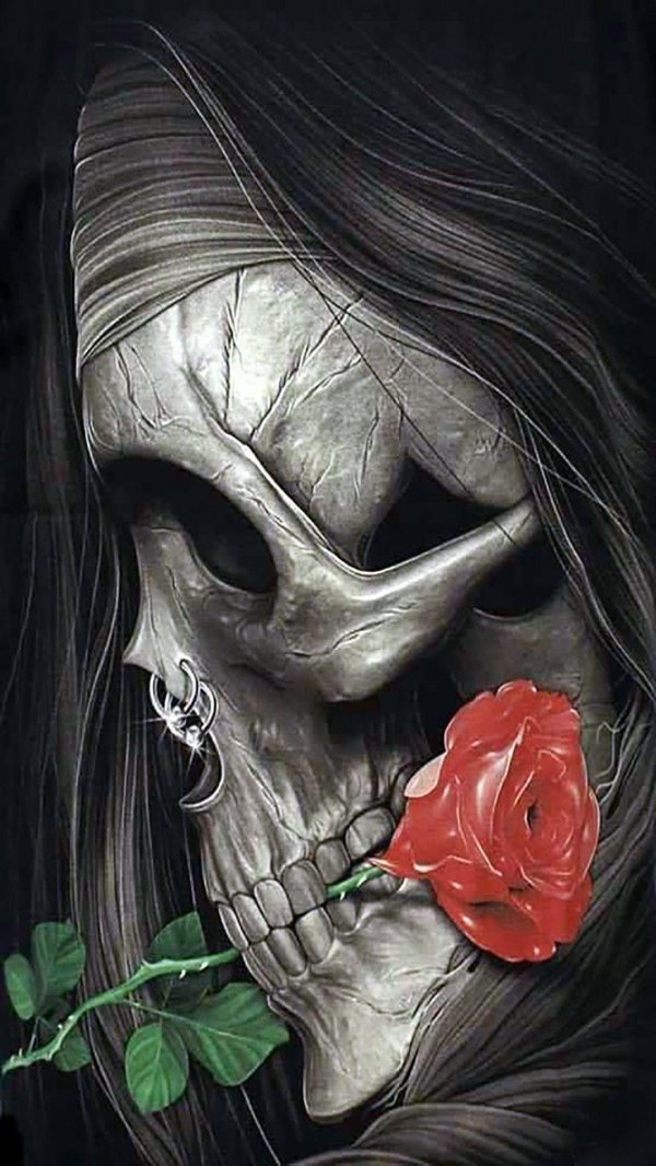 девушка череп