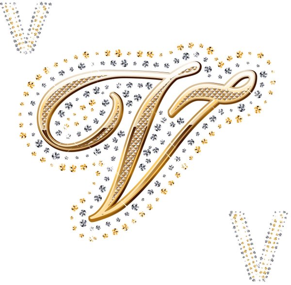 красивые золотистые буквы