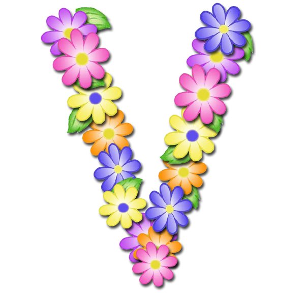 цветочные буквы