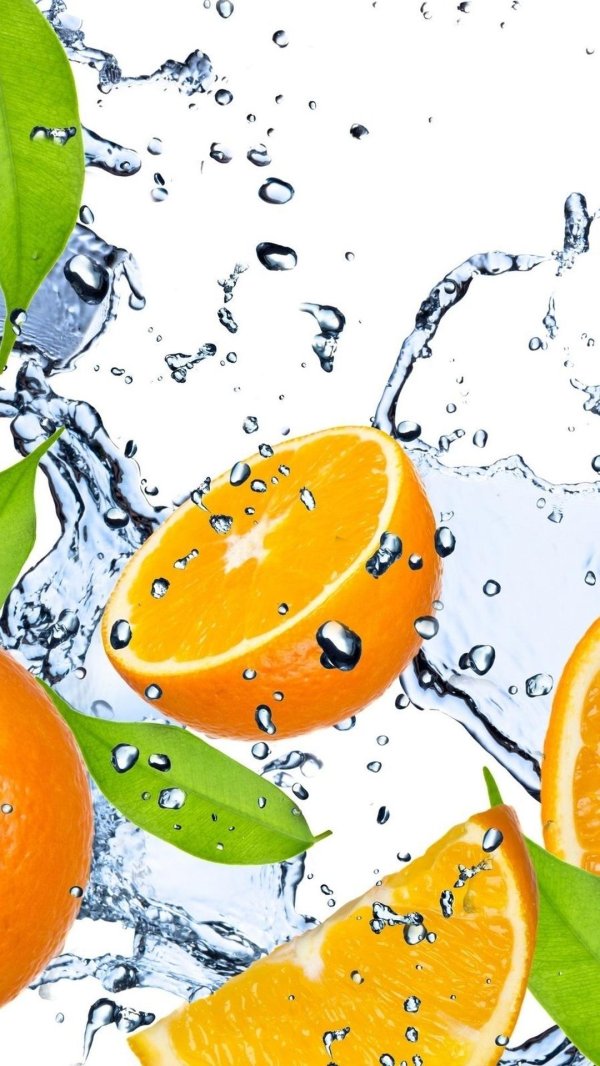 стеклянный фартук с апельсинами