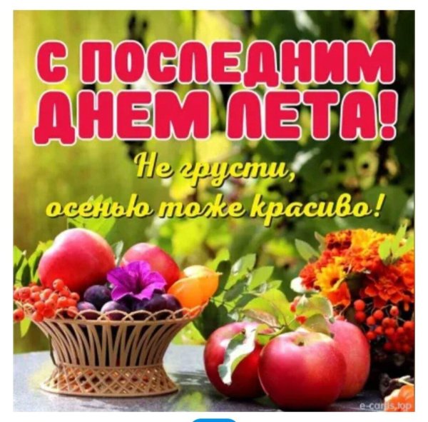 доброе утро последние летние дни августа