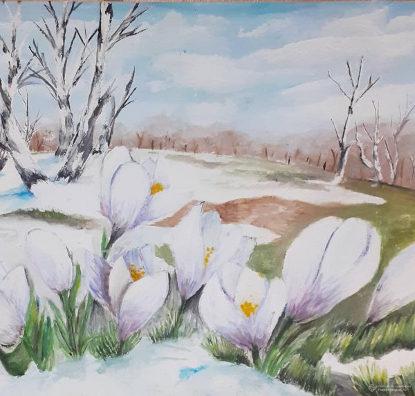 подснежники живопись