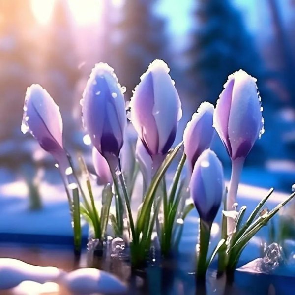 фиолетовые подснежники