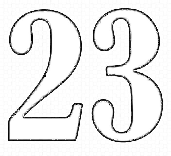 раскраска цифры 23