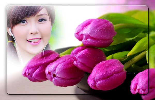 открытка с тюльпанами