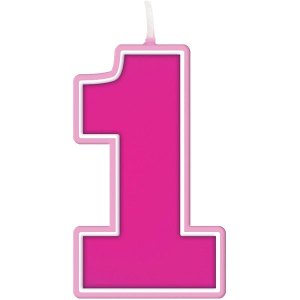 свечи цифры розовые