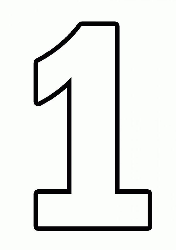 цифра 1 трафарет
