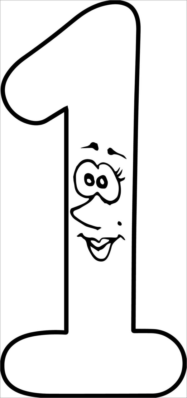 цифра один раскраска