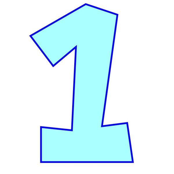 контур цифры 1