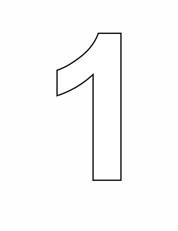 контур цифры 1