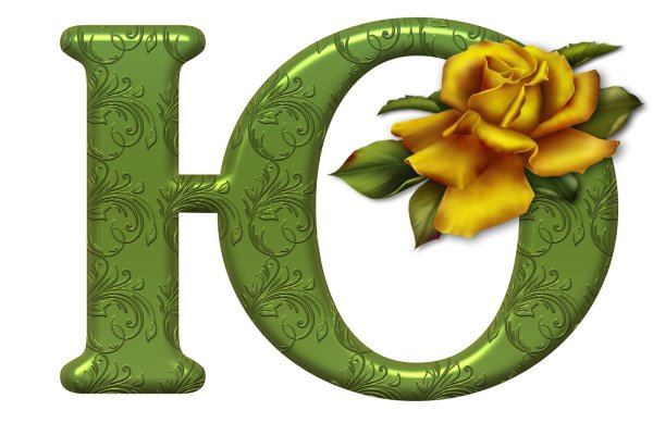 зеленые буквы с розами