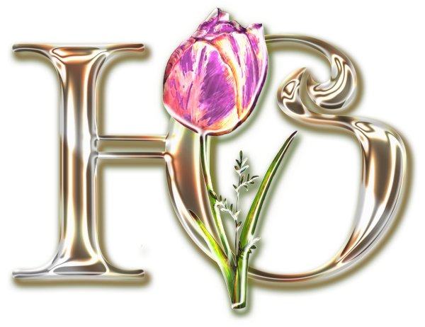 стеклянный алфавит с тюльпаном