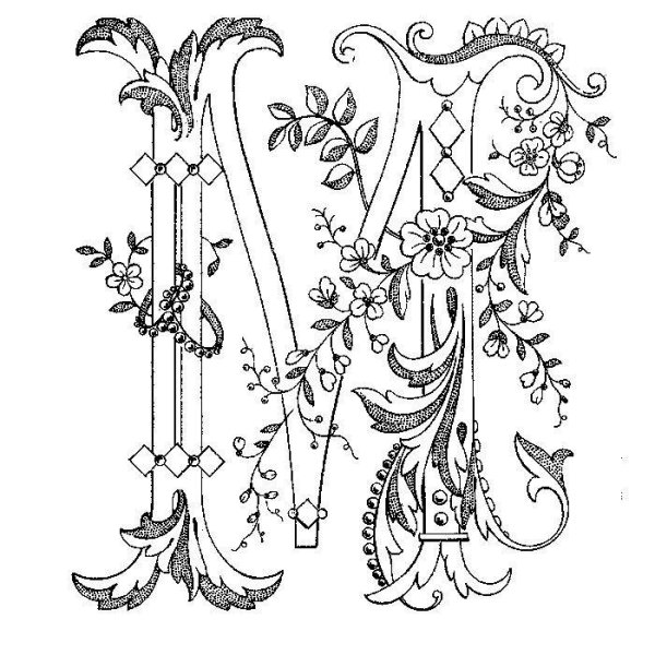 буквы с цветочным орнаментом