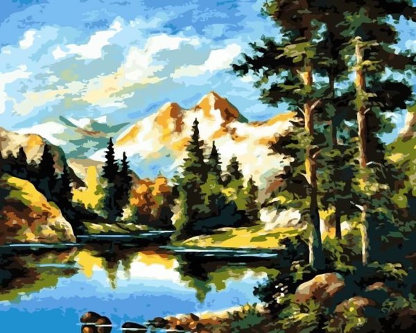 картина по номерам озеро в горах