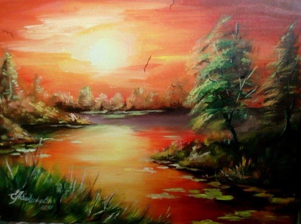 пейзаж акрил