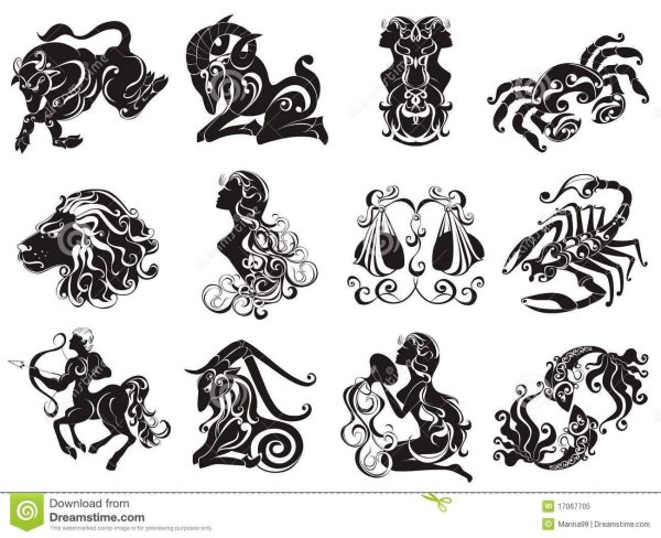 стилизованное изображение знаков зодиака