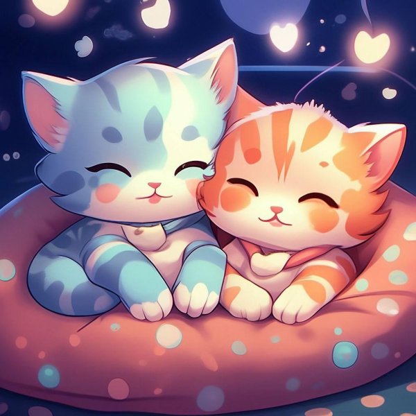 кавайные котики любовь