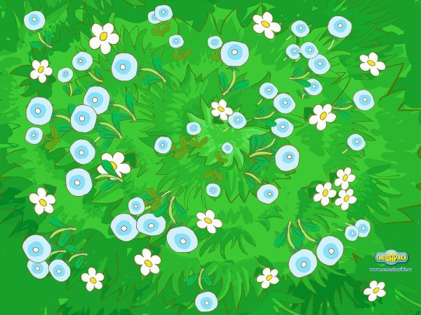 полянка с ромашками