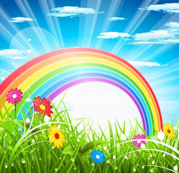 пейзаж с радугой