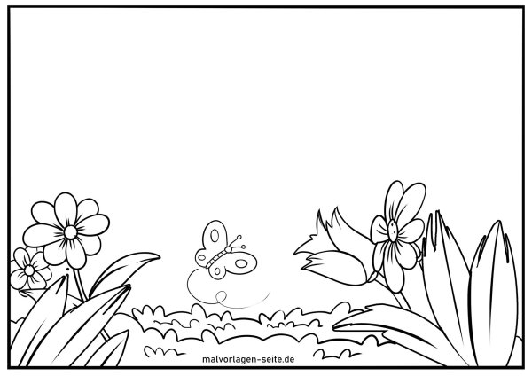 раскраска поляна цветов