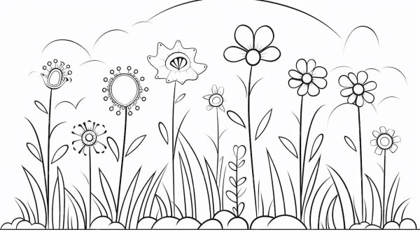 цветочная раскраска