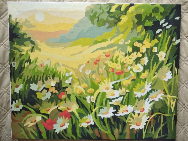 картина ромашковое поле