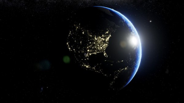 планета земля ночью