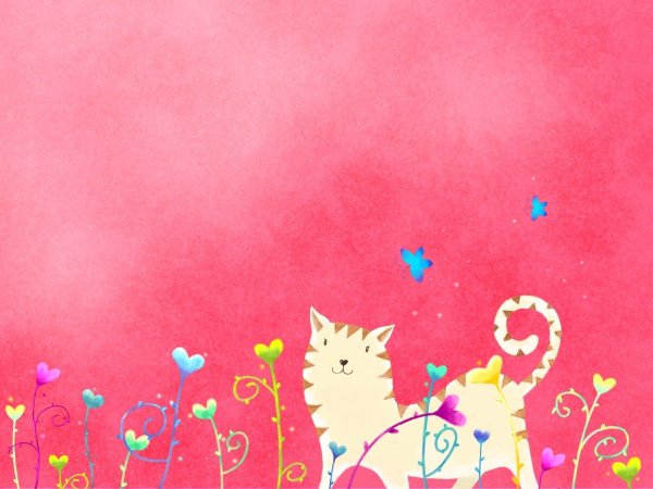 котики на розовом фоне