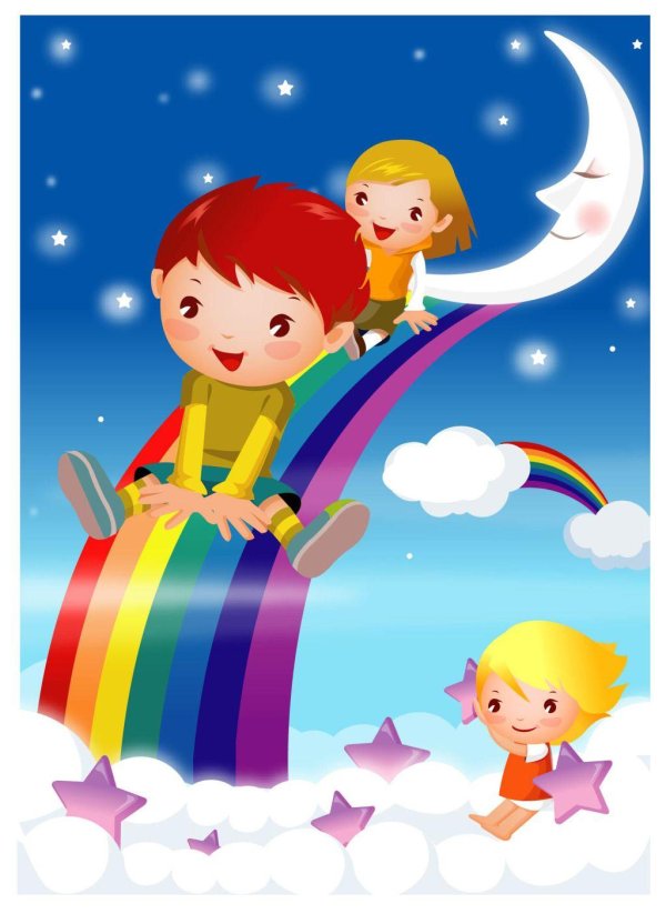 дети на радуге