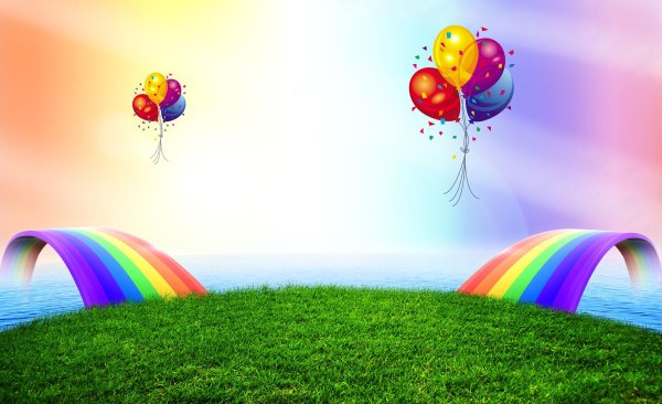 детские фоны с радугой