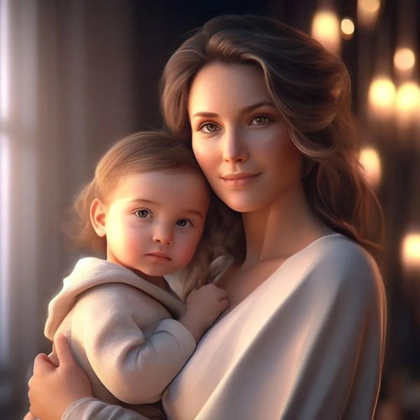 девушка с детьми