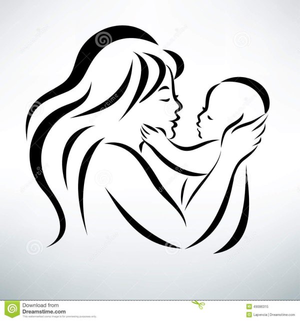 силуэт матери и ребенка