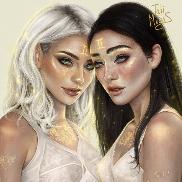 девушка близнецы