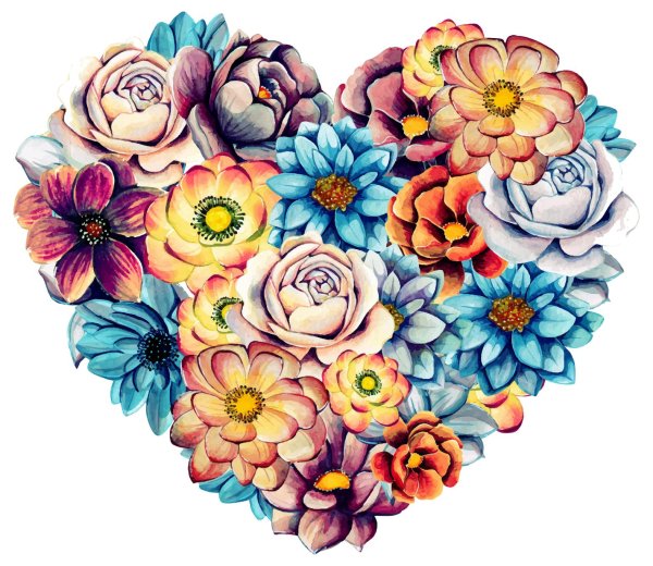 Сердце из цветов