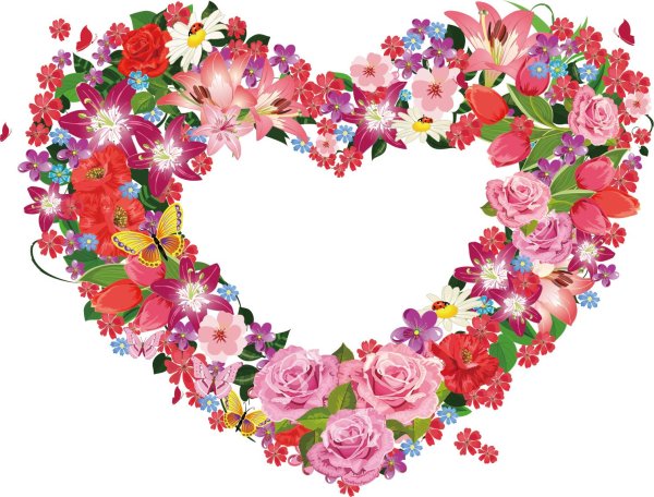 Сердце из цветов