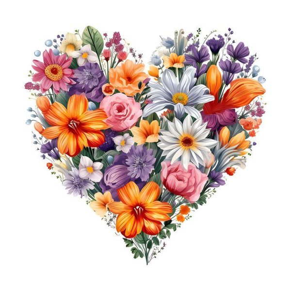 Сердце из цветов