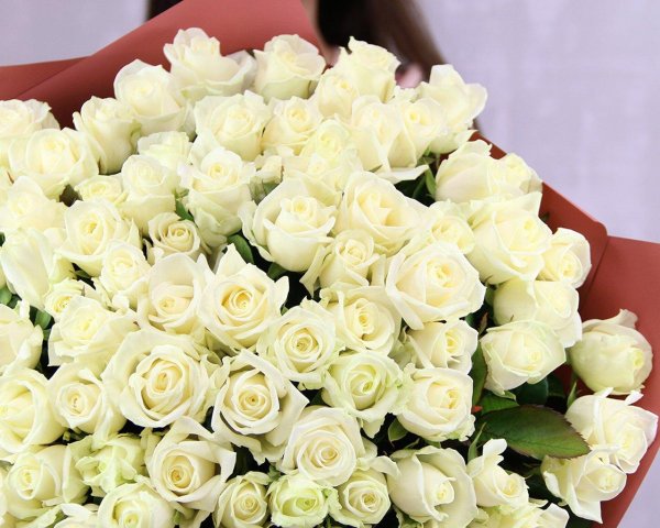 Белые розы букеты большие