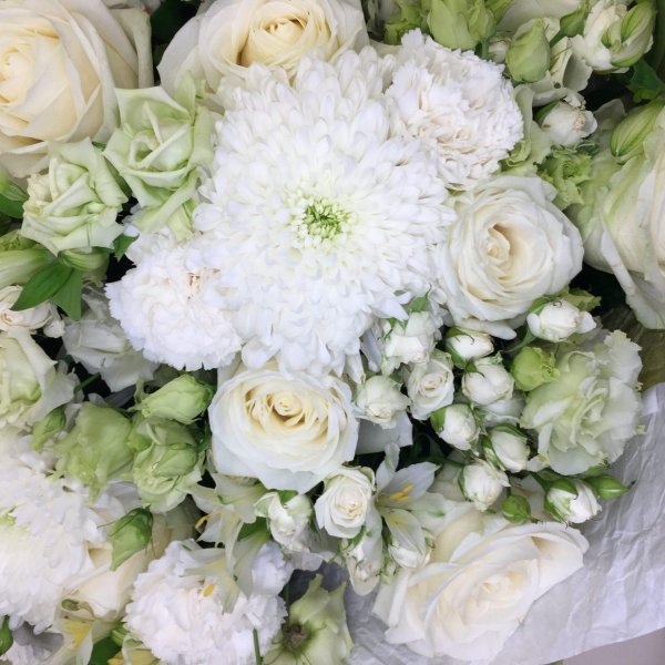 Белые розы букеты большие