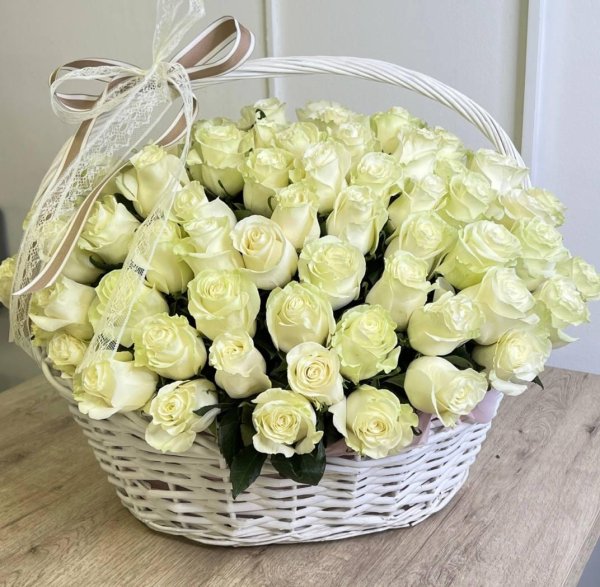 Белые розы букеты большие