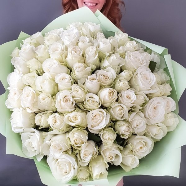 Белые розы букеты большие